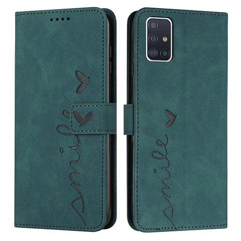 Custodia Portafoglio In Pelle Cover con Supporto Y03X per Samsung Galaxy A51 4G Verde