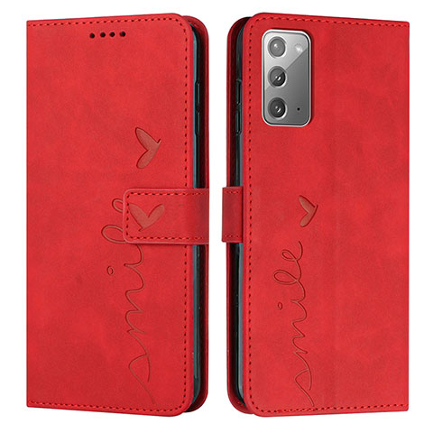 Custodia Portafoglio In Pelle Cover con Supporto Y03X per Samsung Galaxy Note 20 5G Rosso