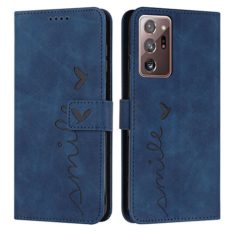Custodia Portafoglio In Pelle Cover con Supporto Y03X per Samsung Galaxy Note 20 Ultra 5G Blu