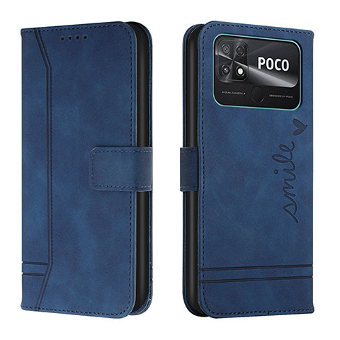 Custodia Portafoglio In Pelle Cover con Supporto Y03X per Xiaomi Poco C40 Blu