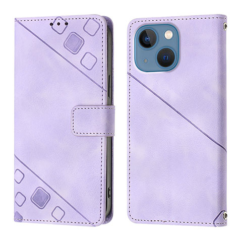 Custodia Portafoglio In Pelle Cover con Supporto Y05B per Apple iPhone 14 Plus Viola