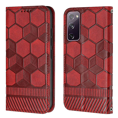 Custodia Portafoglio In Pelle Cover con Supporto Y05B per Samsung Galaxy S20 FE 5G Rosso