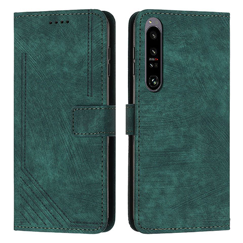 Custodia Portafoglio In Pelle Cover con Supporto Y08X per Sony Xperia 1 IV Verde