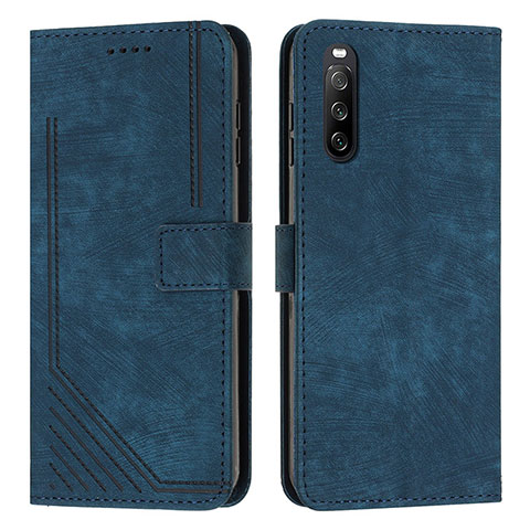 Custodia Portafoglio In Pelle Cover con Supporto Y08X per Sony Xperia 10 IV Blu