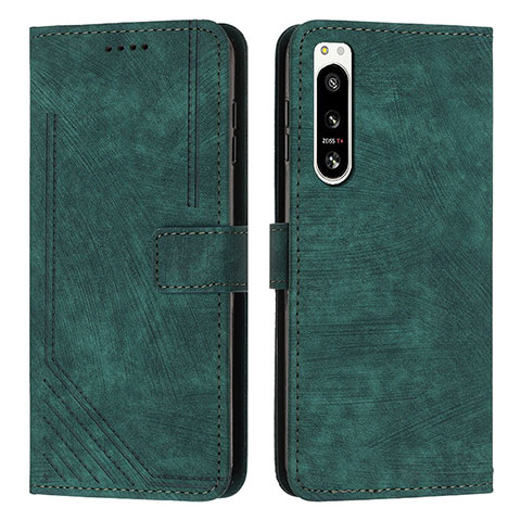 Custodia Portafoglio In Pelle Cover con Supporto Y08X per Sony Xperia 5 IV Verde