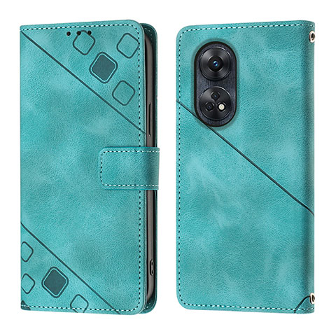 Custodia Portafoglio In Pelle Cover con Supporto YB1 per Oppo Reno8 T 4G Verde