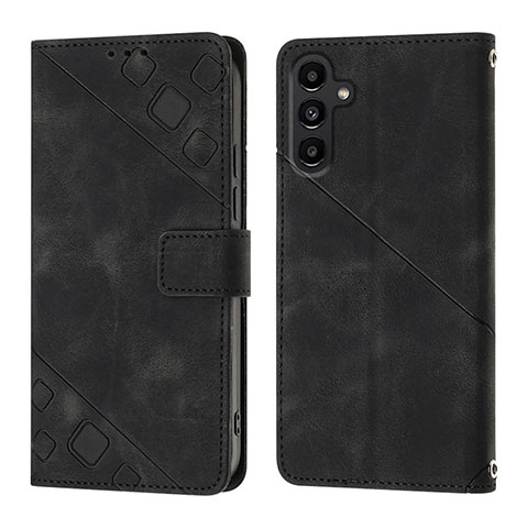 Custodia Portafoglio In Pelle Cover con Supporto YB1 per Samsung Galaxy A04s Nero