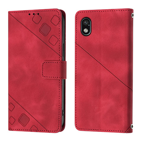 Custodia Portafoglio In Pelle Cover con Supporto YB1 per Sony Xperia Ace III Rosso