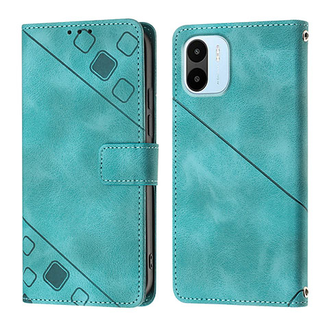 Custodia Portafoglio In Pelle Cover con Supporto YB1 per Xiaomi Redmi A1 Verde