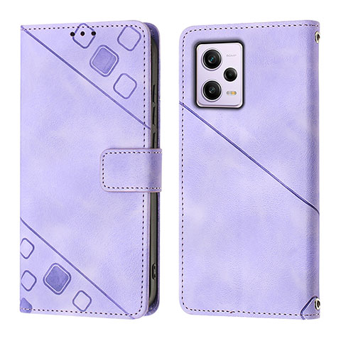 Custodia Portafoglio In Pelle Cover con Supporto YB1 per Xiaomi Redmi Note 12 Pro 5G Viola