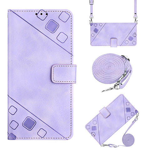 Custodia Portafoglio In Pelle Cover con Supporto YB2 per Samsung Galaxy S21 FE 5G Viola