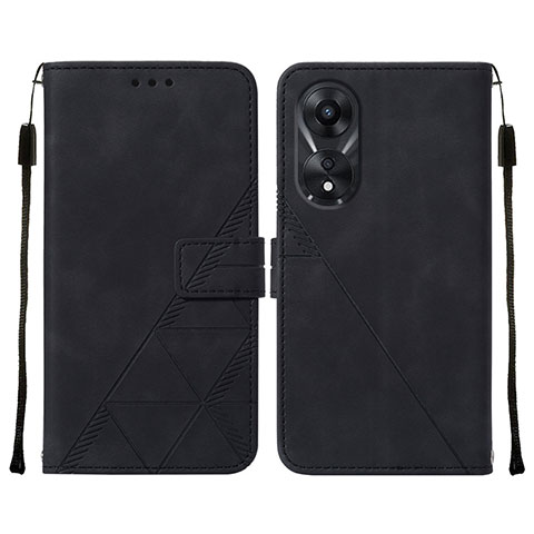 Custodia Portafoglio In Pelle Cover con Supporto YB4 per Oppo A78 5G Nero