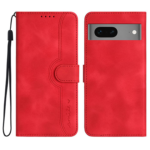 Custodia Portafoglio In Pelle Cover con Supporto YX2 per Google Pixel 7 5G Rosso