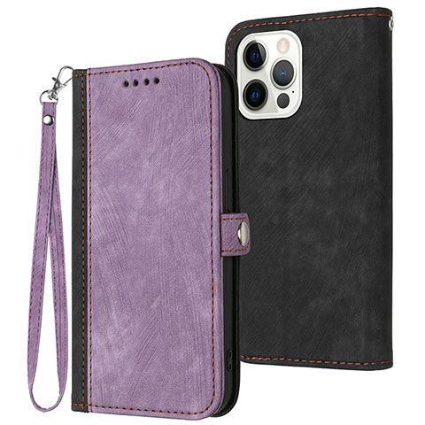 Custodia Portafoglio In Pelle Cover con Supporto YX3 per Apple iPhone 13 Pro Viola