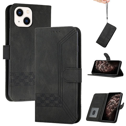 Custodia Portafoglio In Pelle Cover con Supporto YX4 per Apple iPhone 15 Plus Nero