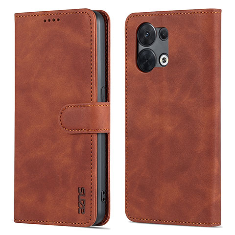 Custodia Portafoglio In Pelle Cover con Supporto YZ5 per Oppo Reno9 Pro 5G Marrone