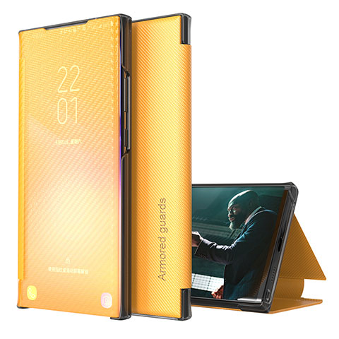 Custodia Portafoglio In Pelle Cover con Supporto ZL1 per Samsung Galaxy A50 Giallo
