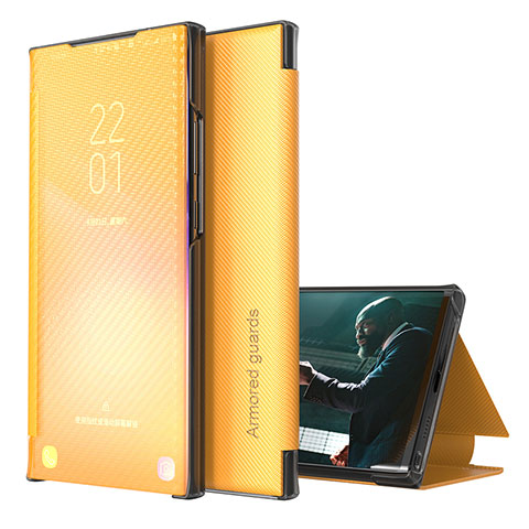 Custodia Portafoglio In Pelle Cover con Supporto ZL1 per Samsung Galaxy A50S Giallo