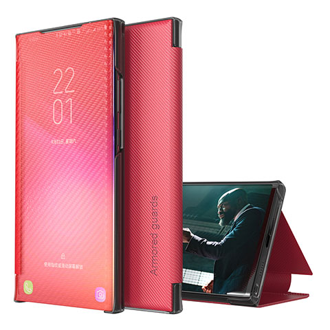 Custodia Portafoglio In Pelle Cover con Supporto ZL1 per Samsung Galaxy A51 5G Rosso