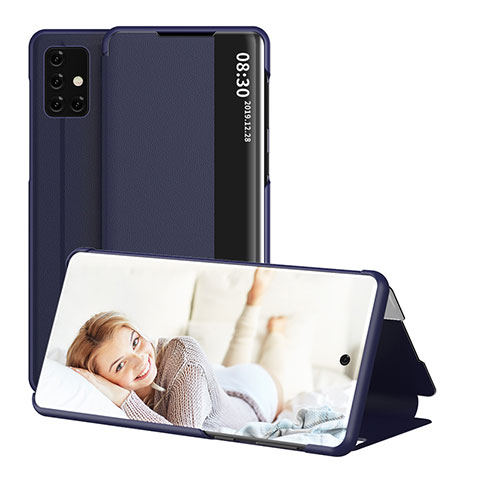 Custodia Portafoglio In Pelle Cover con Supporto ZL2 per Samsung Galaxy A51 4G Blu