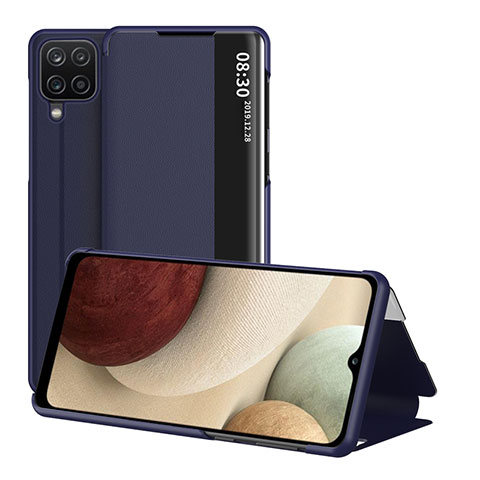 Custodia Portafoglio In Pelle Cover con Supporto ZL2 per Samsung Galaxy F12 Blu