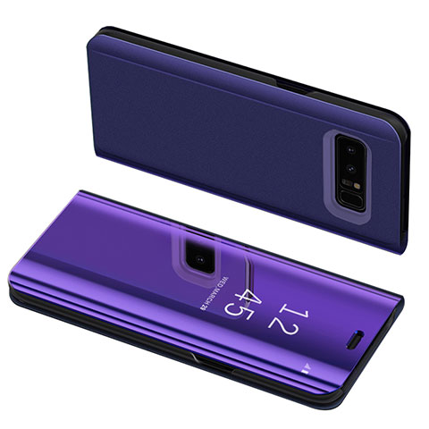Custodia Portafoglio In Pelle Cover S01 con Supporto per Samsung Galaxy Note 8 Duos N950F Viola