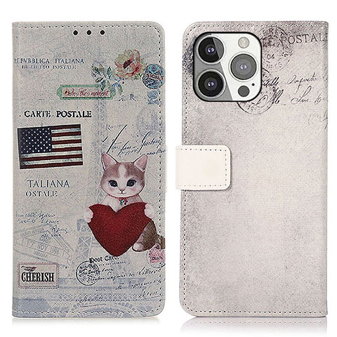 Custodia Portafoglio In Pelle Fantasia Modello Cover con Supporto A07 per Apple iPhone 14 Pro Multicolore