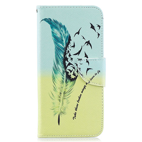 Custodia Portafoglio In Pelle Fantasia Modello Cover con Supporto B01F per Samsung Galaxy A50 Verde Pastello