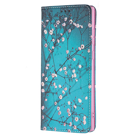 Custodia Portafoglio In Pelle Fantasia Modello Cover con Supporto B01F per Samsung Galaxy S21 Ultra 5G Ciano