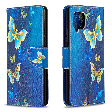 Custodia Portafoglio In Pelle Fantasia Modello Cover con Supporto B03F per Samsung Galaxy A42 5G Cielo Blu