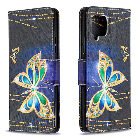 Custodia Portafoglio In Pelle Fantasia Modello Cover con Supporto B03F per Samsung Galaxy A42 5G Nero