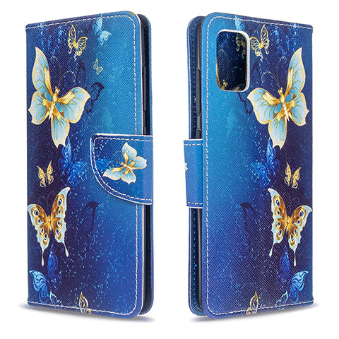 Custodia Portafoglio In Pelle Fantasia Modello Cover con Supporto B03F per Samsung Galaxy A51 5G Cielo Blu