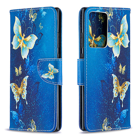 Custodia Portafoglio In Pelle Fantasia Modello Cover con Supporto B03F per Samsung Galaxy Note 20 Ultra 5G Cielo Blu