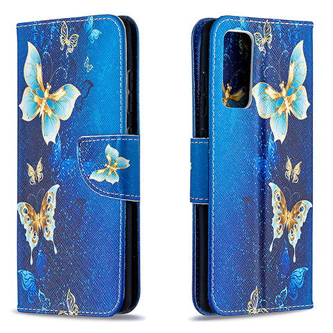 Custodia Portafoglio In Pelle Fantasia Modello Cover con Supporto B03F per Samsung Galaxy S20 Lite 5G Cielo Blu