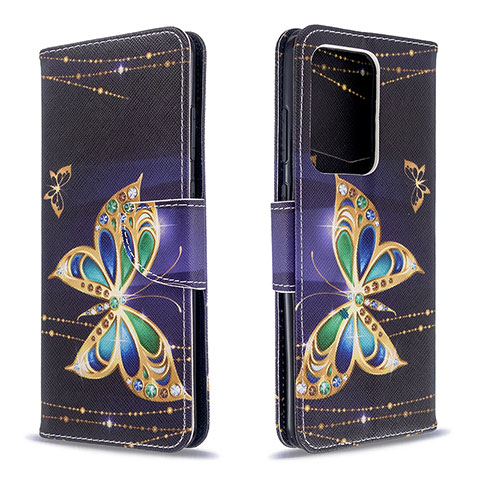 Custodia Portafoglio In Pelle Fantasia Modello Cover con Supporto B03F per Samsung Galaxy S20 Plus 5G Nero