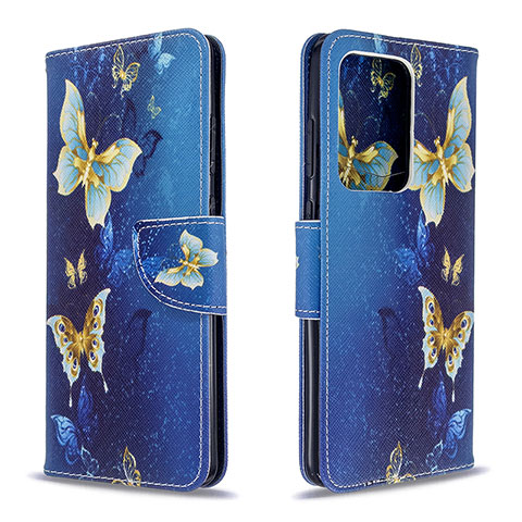 Custodia Portafoglio In Pelle Fantasia Modello Cover con Supporto B03F per Samsung Galaxy S20 Plus Cielo Blu