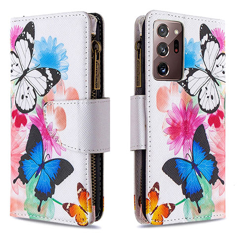 Custodia Portafoglio In Pelle Fantasia Modello Cover con Supporto B04F per Samsung Galaxy Note 20 Ultra 5G Colorato