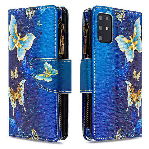 Custodia Portafoglio In Pelle Fantasia Modello Cover con Supporto B04F per Samsung Galaxy S20 Plus Blu