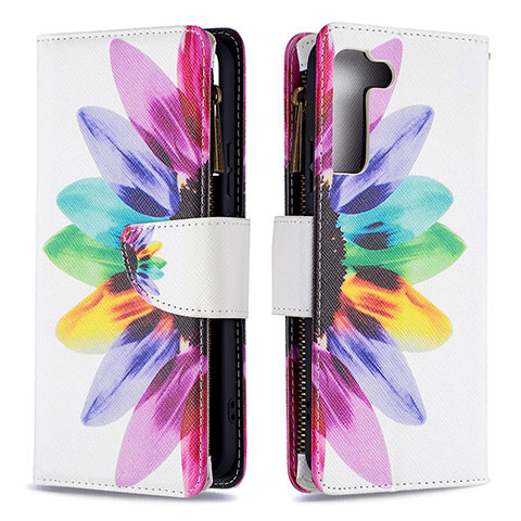 Custodia Portafoglio In Pelle Fantasia Modello Cover con Supporto B04F per Samsung Galaxy S22 Plus 5G Colorato