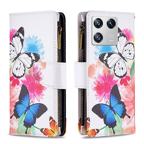 Custodia Portafoglio In Pelle Fantasia Modello Cover con Supporto B04F per Xiaomi Mi 13 Pro 5G Colorato