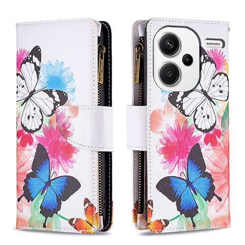 Custodia Portafoglio In Pelle Fantasia Modello Cover con Supporto B04F per Xiaomi Redmi Note 13 Pro+ Plus 5G Colorato