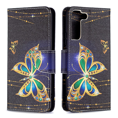 Custodia Portafoglio In Pelle Fantasia Modello Cover con Supporto B09F per Samsung Galaxy S24 5G Nero