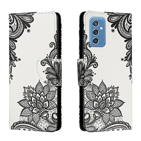 Custodia Portafoglio In Pelle Fantasia Modello Cover con Supporto H01X per Samsung Galaxy M52 5G Grigio Scuro