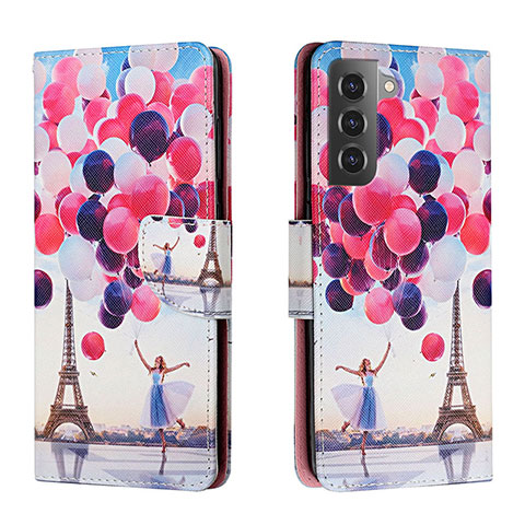 Custodia Portafoglio In Pelle Fantasia Modello Cover con Supporto H02X per Samsung Galaxy S22 Plus 5G Multicolore