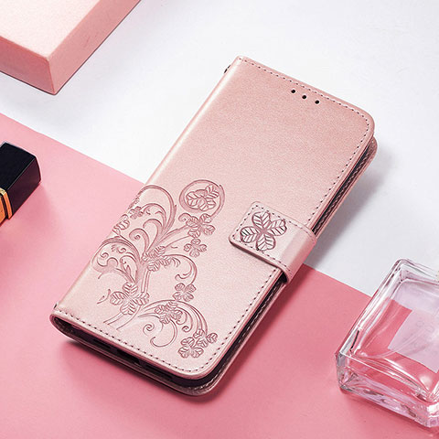 Custodia Portafoglio In Pelle Fantasia Modello Cover con Supporto H04 per Apple iPhone 14 Plus Oro Rosa