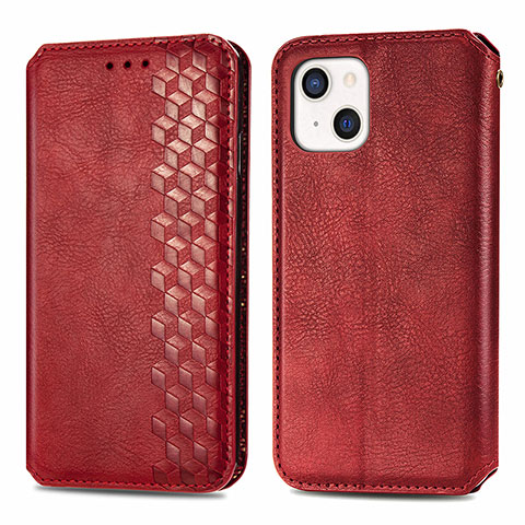 Custodia Portafoglio In Pelle Fantasia Modello Cover con Supporto H15 per Apple iPhone 14 Rosso