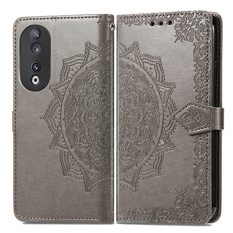 Custodia Portafoglio In Pelle Fantasia Modello Cover con Supporto per Huawei Honor 90 5G Grigio