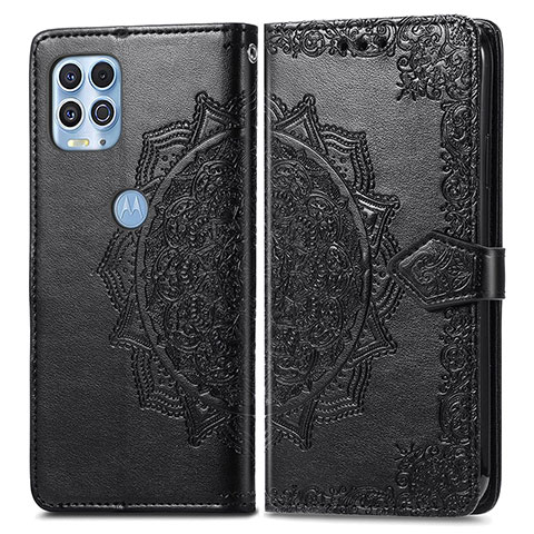 Custodia Portafoglio In Pelle Fantasia Modello Cover con Supporto per Motorola Moto Edge S 5G Nero