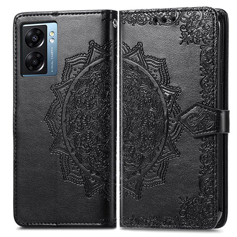 Custodia Portafoglio In Pelle Fantasia Modello Cover con Supporto per Oppo A56S 5G Nero