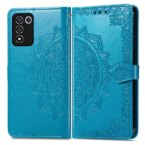 Custodia Portafoglio In Pelle Fantasia Modello Cover con Supporto per Oppo K9S 5G Blu